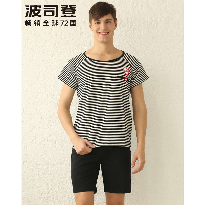 波司登BOSIDENG 情侣风蛋筒娃娃系列家居服 黑色 L