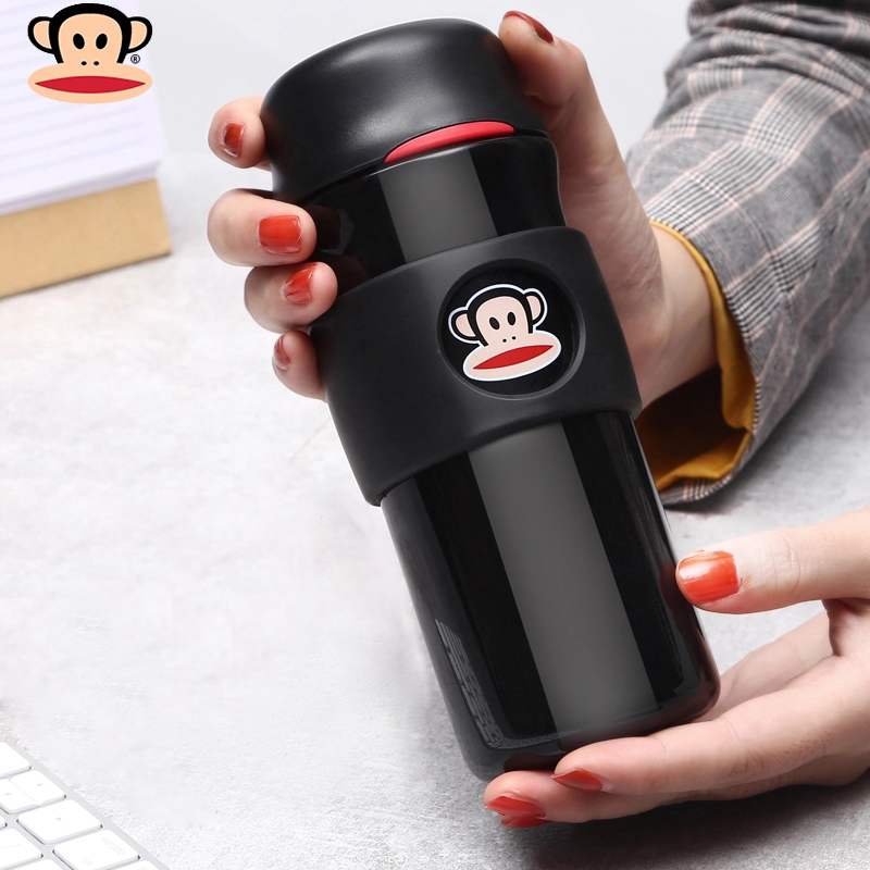 大嘴猴（Paul Frank）保温杯男女士商务车载便携大容量水杯子不锈钢 睿智黑400ml 保温杯狂