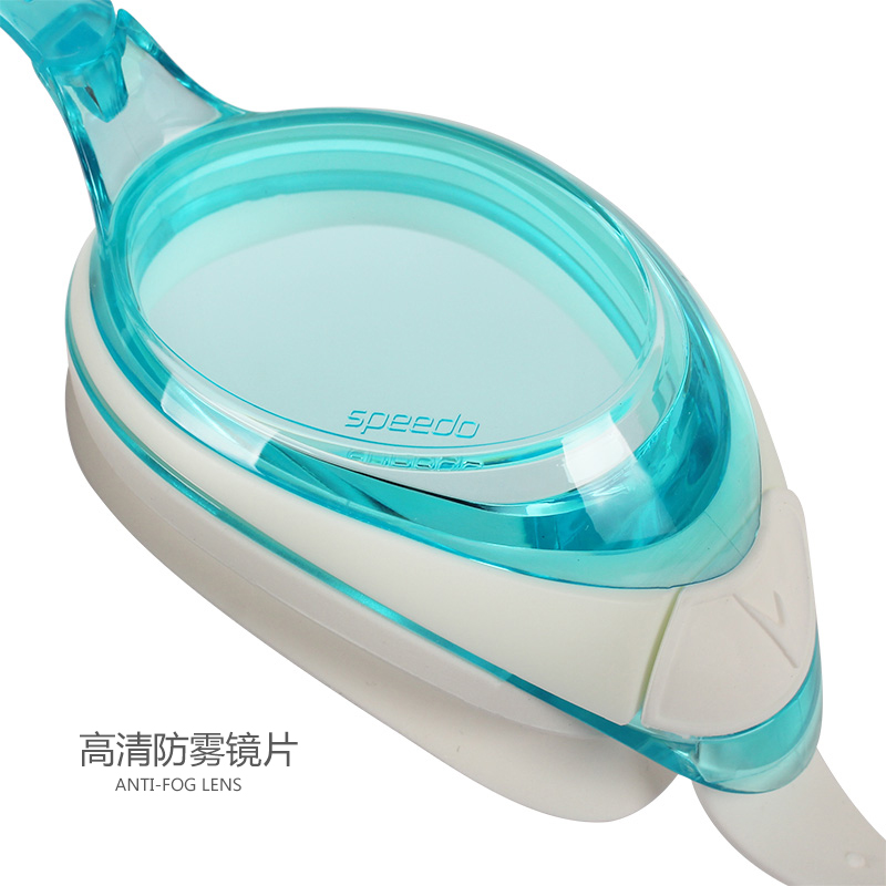 速比涛（Speedo）泳镜 男女原装进口防雾 高清防水大框专业训练游泳眼镜装备 时尚舒适平光 8-0