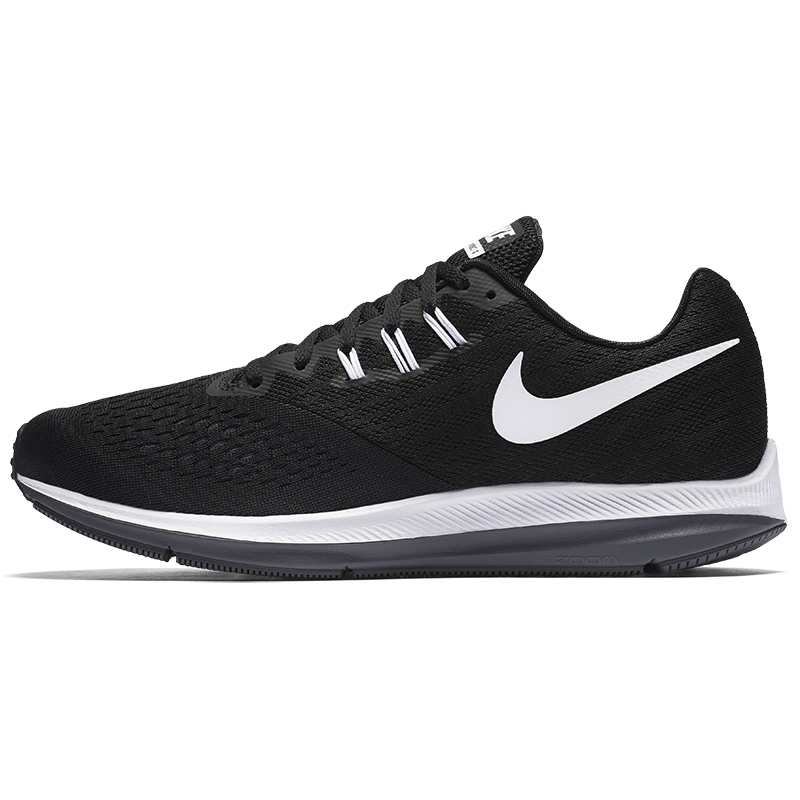 耐克NIKE 男鞋 跑步鞋 ZOOM WINFLO 4 气垫 运动鞋 898466-001黑色41码